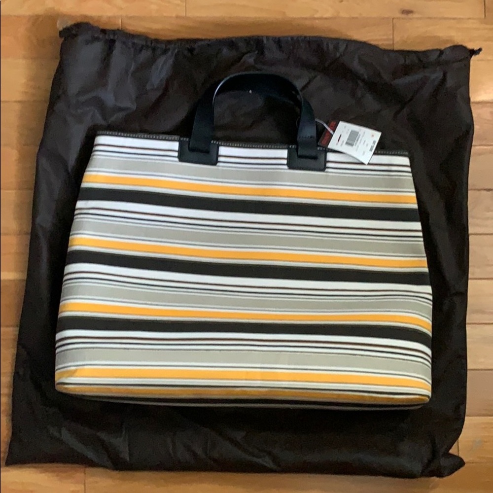 NWT Danier canvas tote with leather handles